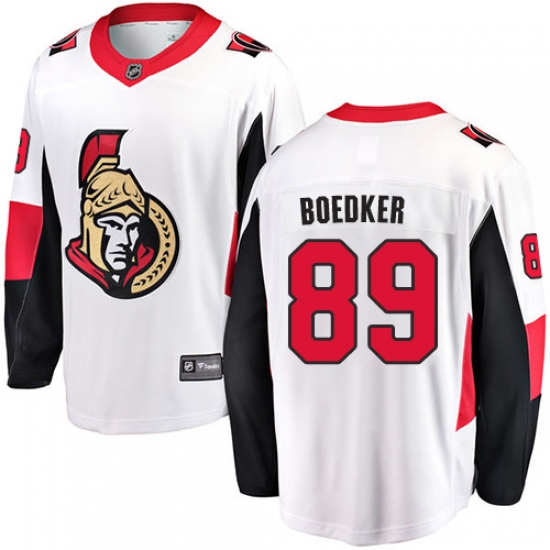 Youth Ottawa Senators 89 Mikkel Boedker Fanatics Branded White Away Breakaway NHL Jersey