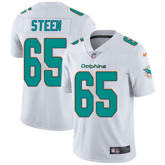 Men's Nike Miami Dolphins 65 Anthony Steen White Vapor Untouchable Limited Player NFL Jersey