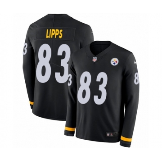 Youth Nike Pittsburgh Steelers 83 Louis Lipps Limited Black Therma Long Sleeve NFL Jersey