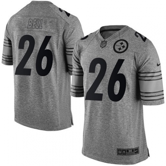 Men's Nike Pittsburgh Steelers 26 Le'Veon Bell Limited Gray Gridiron NFL Jersey