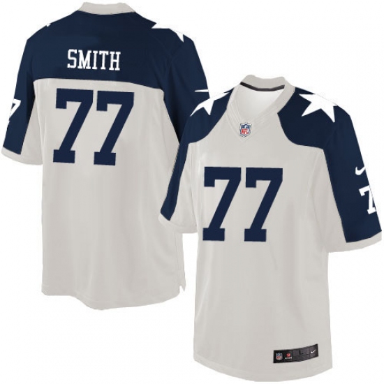 Men's Nike Dallas Cowboys 77 Tyron Smith Limited White Throwback Alternate NFL Jersey