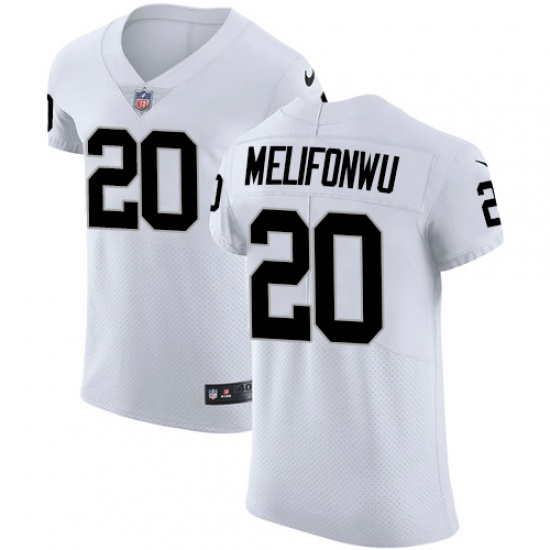 Men's Nike Oakland Raiders 20 Obi Melifonwu White Vapor Untouchable Elite Player NFL Jersey