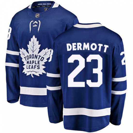 Men's Toronto Maple Leafs 23 Travis Dermott Authentic Royal Blue Home Fanatics Branded Breakaway NHL Jersey
