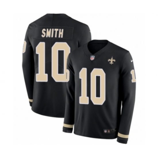 Men's Nike New Orleans Saints 10 Tre'Quan Smith Limited Black Therma Long Sleeve NFL Jersey