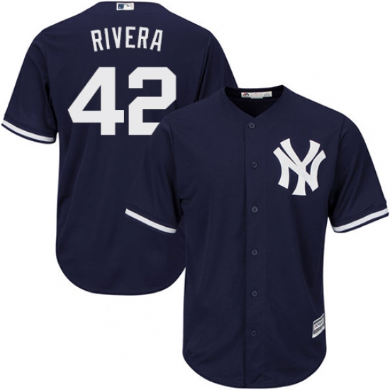 Men's Majestic New York Yankees 42 Mariano Rivera Replica Navy Blue Alternate MLB Jersey