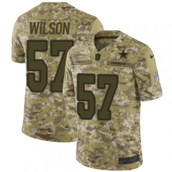 Men's Nike Dallas Cowboys 57 Damien Wilson Limited Camo 2018 Salute to Service NFL Jersey