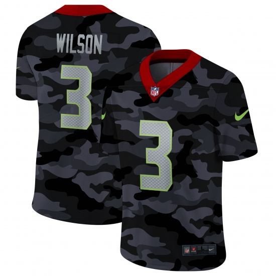 Men's Seattle Seahawks 3 Russell Wilson Camo 2020 Nike Limited Jersey