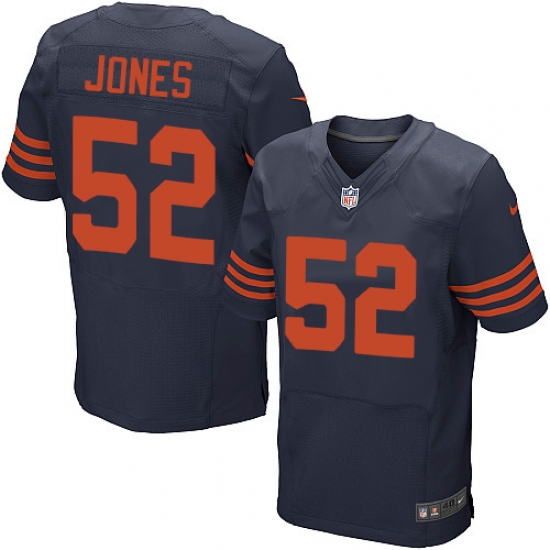 Men's Nike Chicago Bears 52 Christian Jones Elite Navy Blue Alternate NFL Jersey