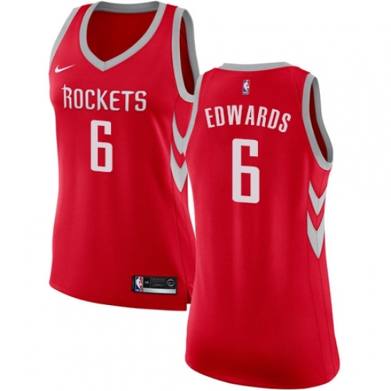 Women's Nike Houston Rockets 6 Vincent Edwards Swingman Red NBA Jersey - Icon Edition