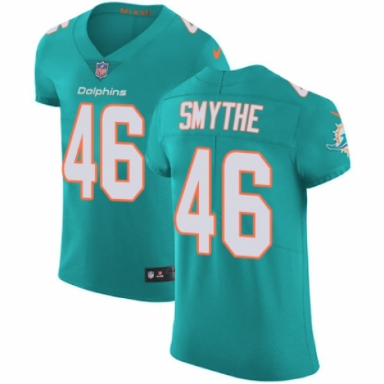 Men's Nike Miami Dolphins 46 Durham Smythe Aqua Green Team Color Vapor Untouchable Elite Player NFL Jersey
