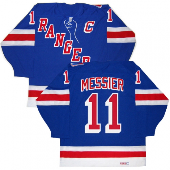Men's CCM New York Rangers 11 Mark Messier Premier Royal Blue New Throwback NHL Jersey