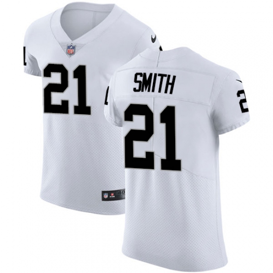 Men's Nike Oakland Raiders 21 Sean Smith White Vapor Untouchable Elite Player NFL Jersey