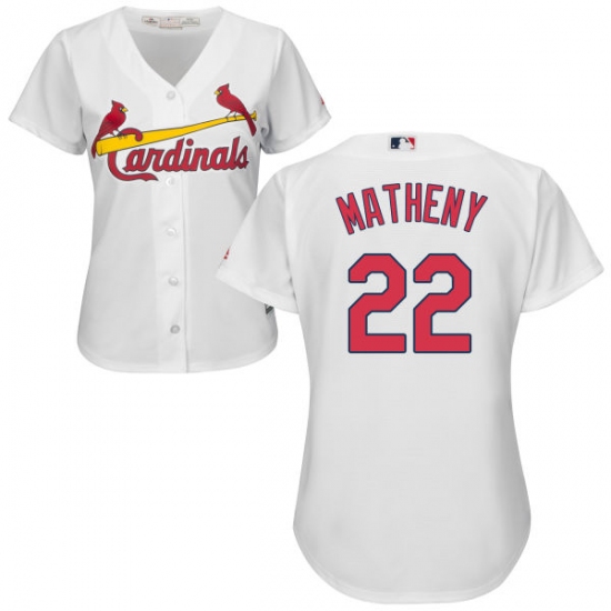Women's Majestic St. Louis Cardinals 22 Mike Matheny Authentic White Home Cool Base MLB Jersey