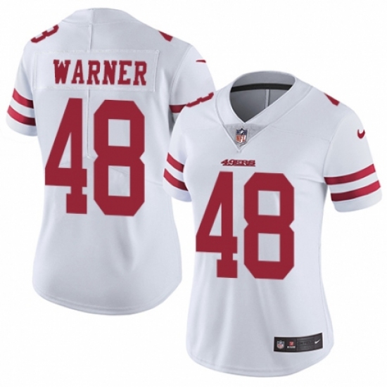 Women's Nike San Francisco 49ers 48 Fred Warner White Vapor Untouchable Limited Player NFL Jersey