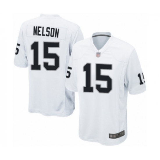 Men's Oakland Raiders 15 J. Nelson Game White Football Jersey