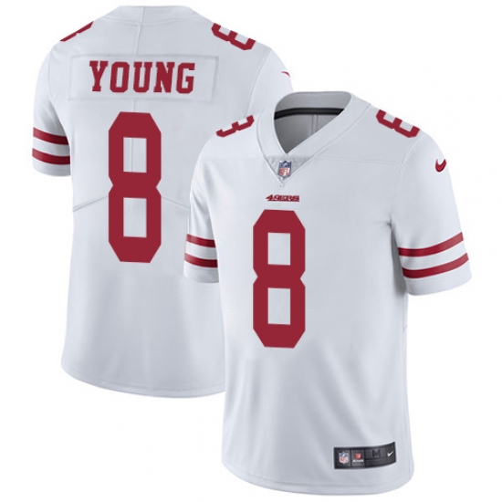 Men's Nike San Francisco 49ers 8 Steve Young White Vapor Untouchable Limited Player NFL Jersey