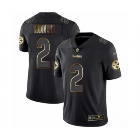 Men's Pittsburgh Steelers 2 Mason Rudolph Black Gold Vapor Untouchable Limited Player Football Jersey