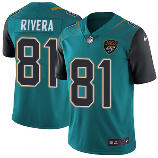 Men's Nike Jacksonville Jaguars 81 Mychal Rivera Teal Green Team Color Vapor Untouchable Limited Player NFL Jersey