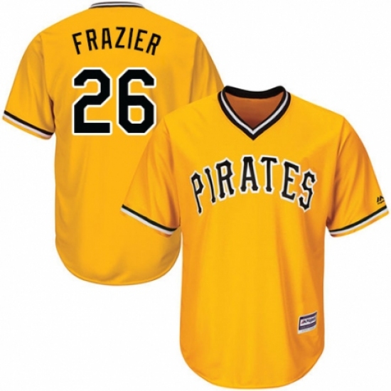 Youth Majestic Pittsburgh Pirates 26 Adam Frazier Replica Gold Alternate Cool Base MLB Jersey