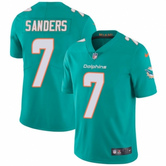 Youth Nike Miami Dolphins 7 Jason Sanders Aqua Green Team Color Vapor Untouchable Limited Player NFL Jersey