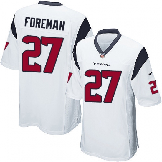 Men's Nike Houston Texans 27 D'Onta Foreman Game White NFL Jersey