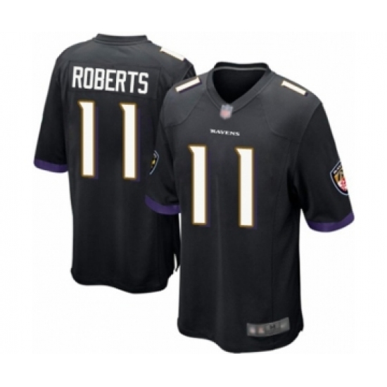 Men's Baltimore Ravens 11 Seth Roberts Game Black Alternate Football Jersey