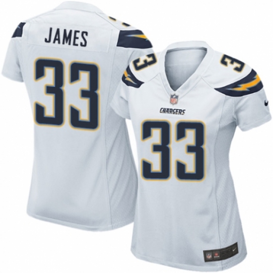 Women's Nike Los Angeles Chargers 33 Derwin James Game White NFL Jersey