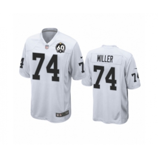 Youth Oakland Raiders 74 Kolton Miller Game 60th Anniversary White Football Jersey
