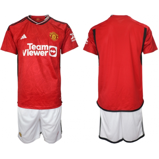 Men's Manchester United Blank Red 2023-24 Home Soccer Jersey