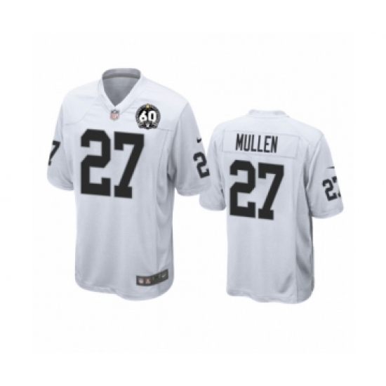 Men's Oakland Raiders 27 Trayvon Mullen Game 60th Anniversary White Football Jersey