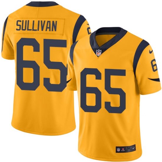 Youth Nike Los Angeles Rams 65 John Sullivan Limited Gold Rush Vapor Untouchable NFL Jersey