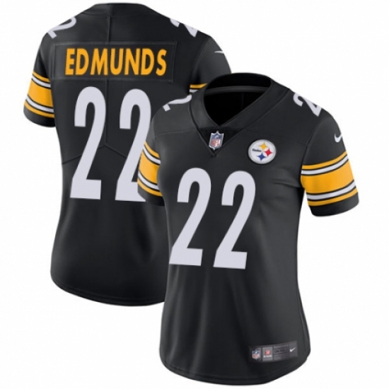 Women's Nike Pittsburgh Steelers 22 Terrell Edmunds Black Team Color Vapor Untouchable Limited Player NFL Jersey