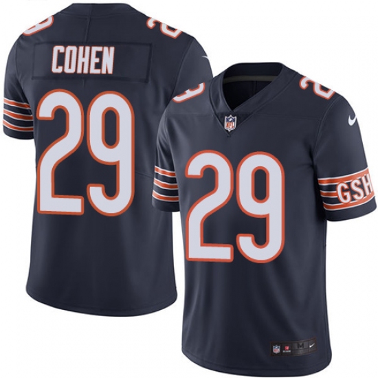 Men's Nike Chicago Bears 29 Tarik Cohen Navy Blue Team Color Vapor Untouchable Limited Player NFL Jersey