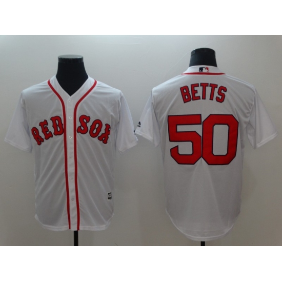 Men's Boston Red Sox 50 Mookie Betts White Authentic Jersey