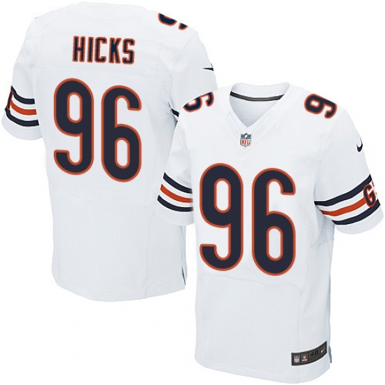 Men's Nike Chicago Bears 96 Akiem Hicks Elite White NFL Jersey