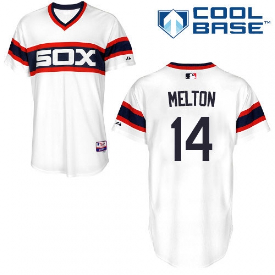 Men's Majestic Chicago White Sox 14 Bill Melton Replica White 2013 Alternate Home Cool Base MLB Jersey