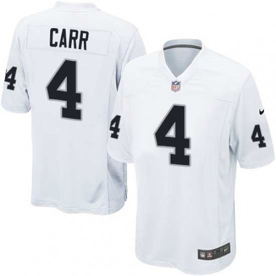 Men's Nike Oakland Raiders 4 Derek Carr Game White NFL Jersey