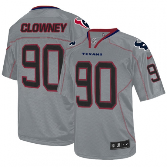 Men's Nike Houston Texans 90 Jadeveon Clowney Elite Lights Out Grey NFL Jersey