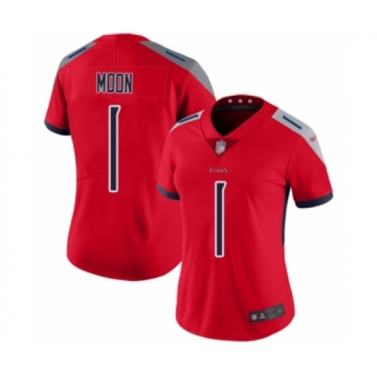 Women's Tennessee Titans 1 Warren Moon Limited Red Inverted Legend Football Jersey