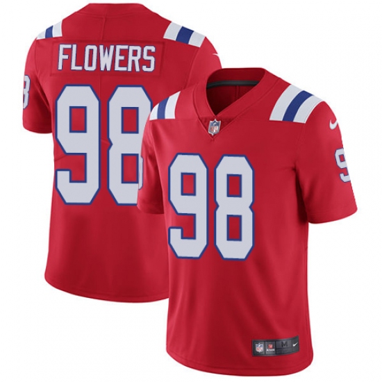Men's Nike New England Patriots 98 Trey Flowers Red Alternate Vapor Untouchable Limited Player NFL Jersey