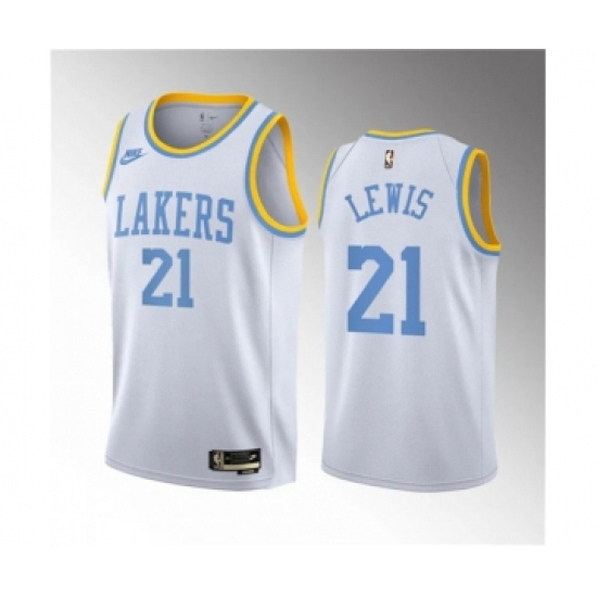 Men's Los Angeles Lakers 21 Maxwell Lewis White 2023 Draft Association Edition Stitched Basketball Jersey