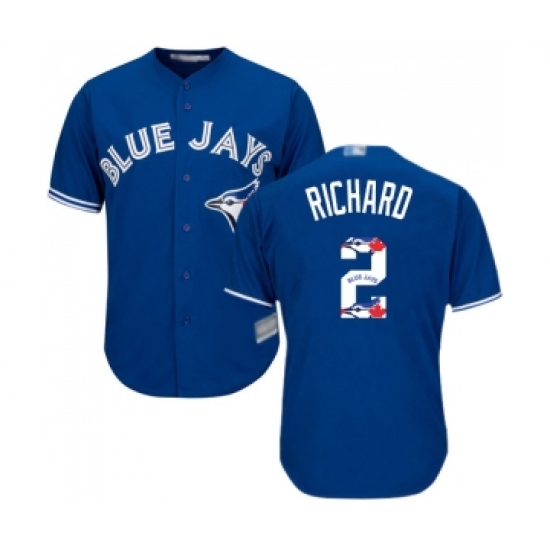 Men's Toronto Blue Jays 2 Clayton Richard Authentic Blue Team Logo Fashion Baseball Jersey