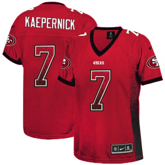 Women's Nike San Francisco 49ers 7 Colin Kaepernick Elite Red Drift Fashion NFL Jersey