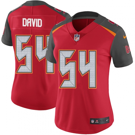 Women's Nike Tampa Bay Buccaneers 54 Lavonte David Red Team Color Vapor Untouchable Limited Player NFL Jersey