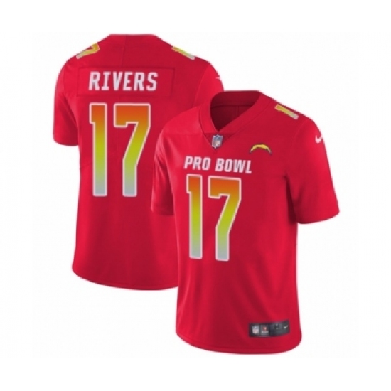 Men's Nike Los Angeles Chargers 17 Philip Rivers Limited Red AFC 2019 Pro Bowl NFL Jersey