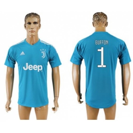 Juventus 1 Buffon Light Blue Soccer Club Jersey