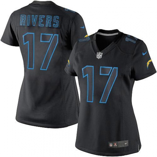 Women's Nike Los Angeles Chargers 17 Philip Rivers Limited Black Impact NFL Jersey
