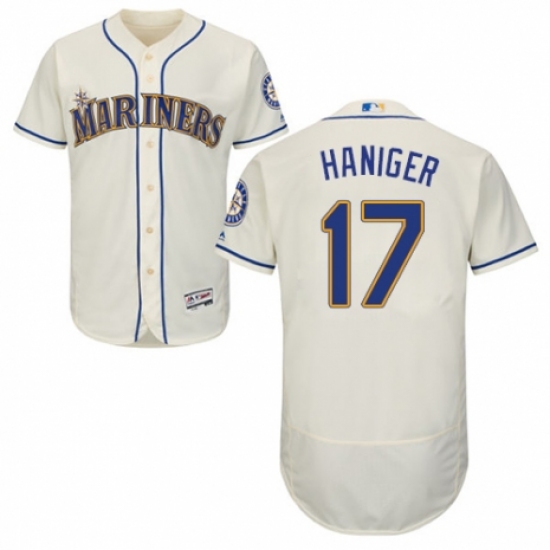 Men's Majestic Seattle Mariners 17 Mitch Haniger Cream Alternate Flex Base Authentic Collection MLB Jersey