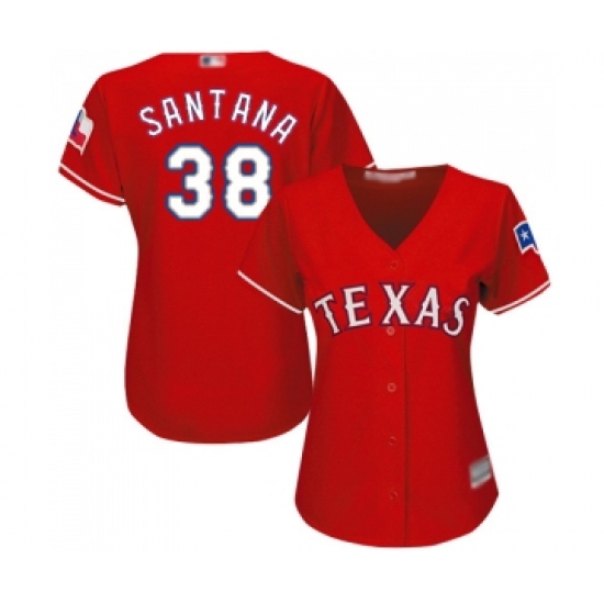 Women's Texas Rangers 38 Danny Santana Replica White Home Cool Base Baseball Jersey
