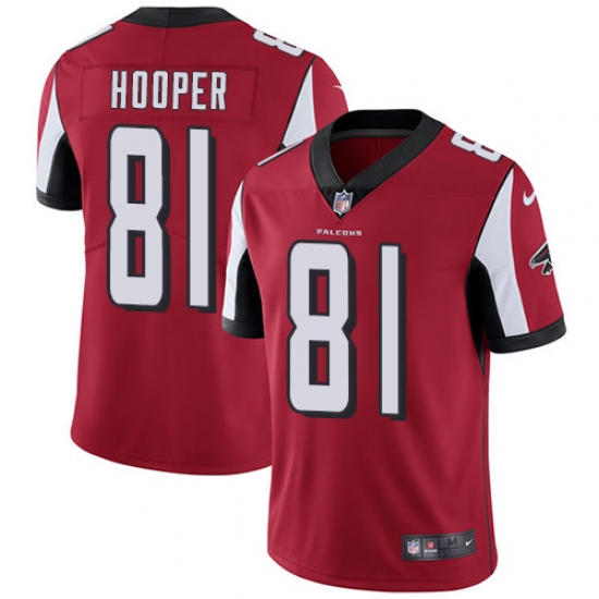 Youth Nike Atlanta Falcons 81 Austin Hooper Red Team Color Vapor Untouchable Limited Player NFL Jersey